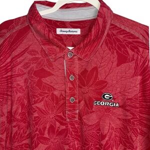 Tommy Bahama Mens Size 3XL Georgia Bulldogs‎ Red Silk Floral Camp Shirt  NWT